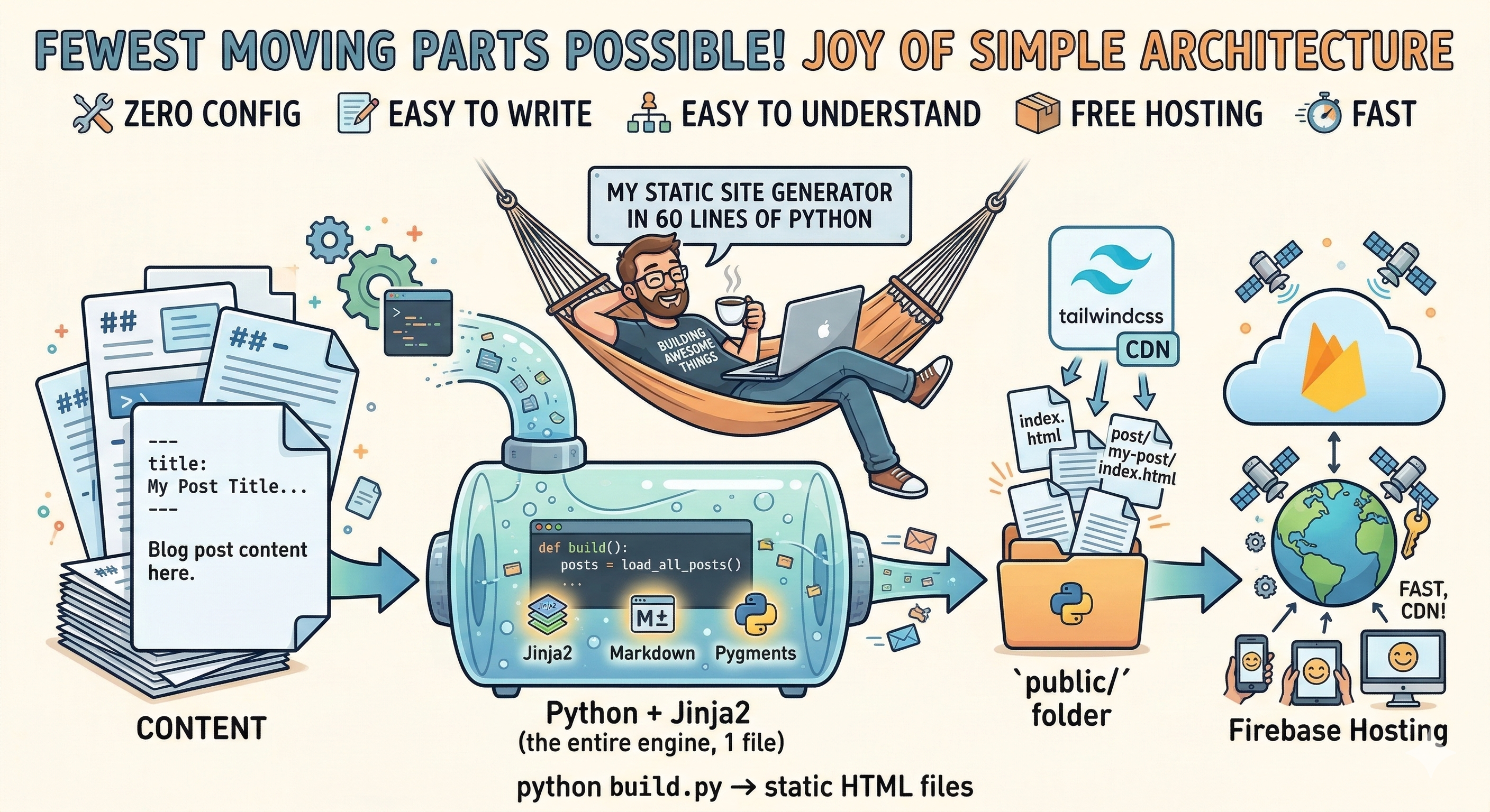 Python Tailwind CSS blog engine